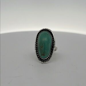Vintage Sterling Silver Turquoise Ring Size 6.5
